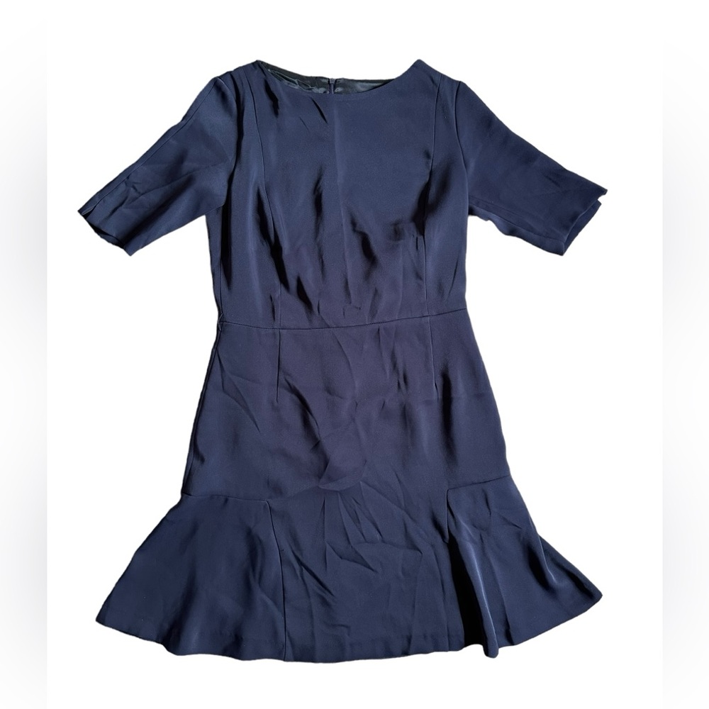 Zara Basics Navy Womens Size Medium Fit and Flare Dress Minimalist Business